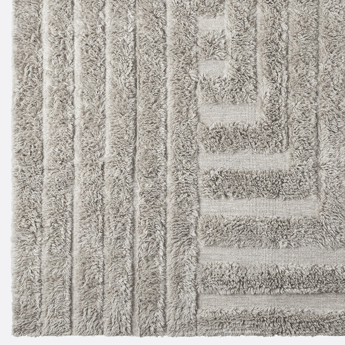 Dusty Deco Shaggy Labyrinth Grey, product- of sfeerfoto