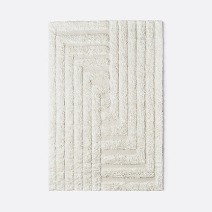 Dusty Deco Shaggy Labyrinth White, volledig vloerkleed