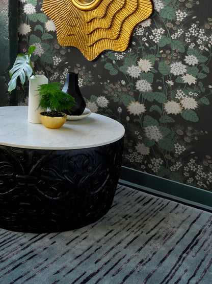 Laagpolig vloerkleed Florence Broadhurst Slub Charcoal 39405