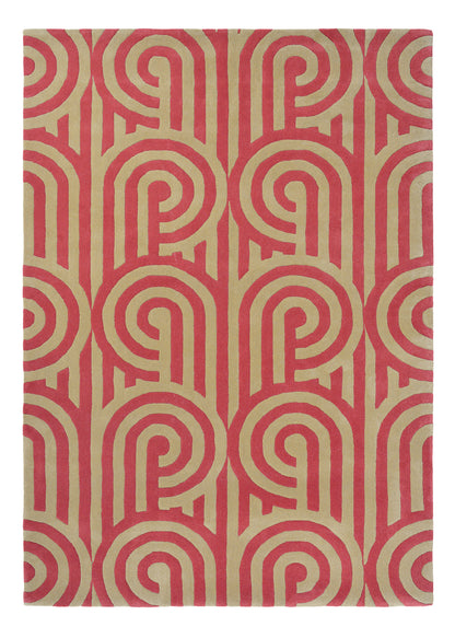 Laagpolig vloerkleed Florence Broadhurst Turnabouts Claret 39200