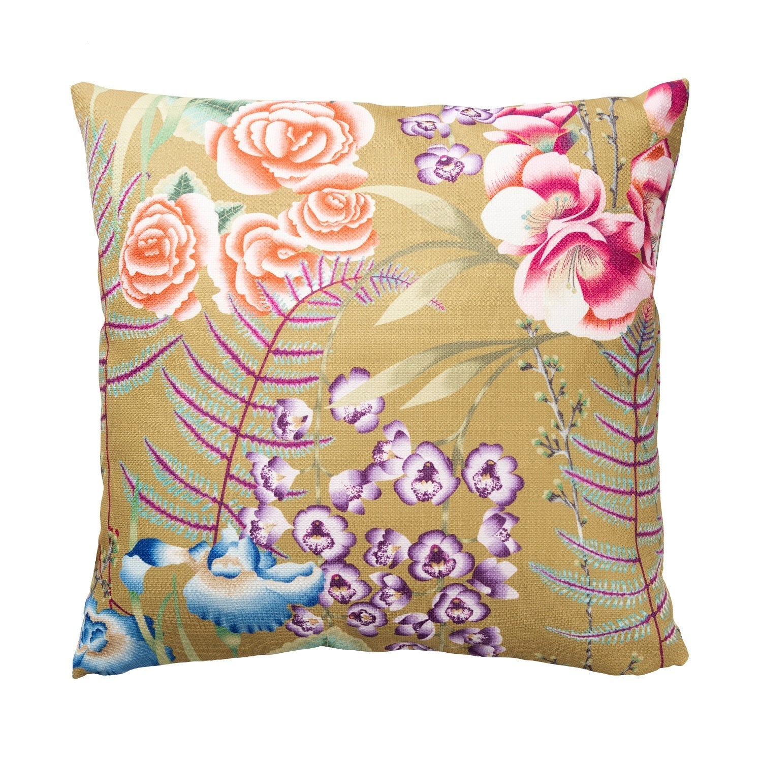 Kussen Harlequin Amaryllis Coral Lagoon Ochre Outdoor Vloerkledenwinkel
