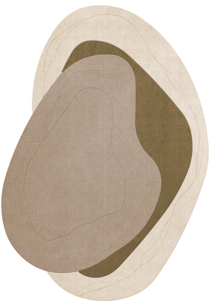 Vloerkleed Layered Erik Bratsberg Lozza Wool Rug Olive