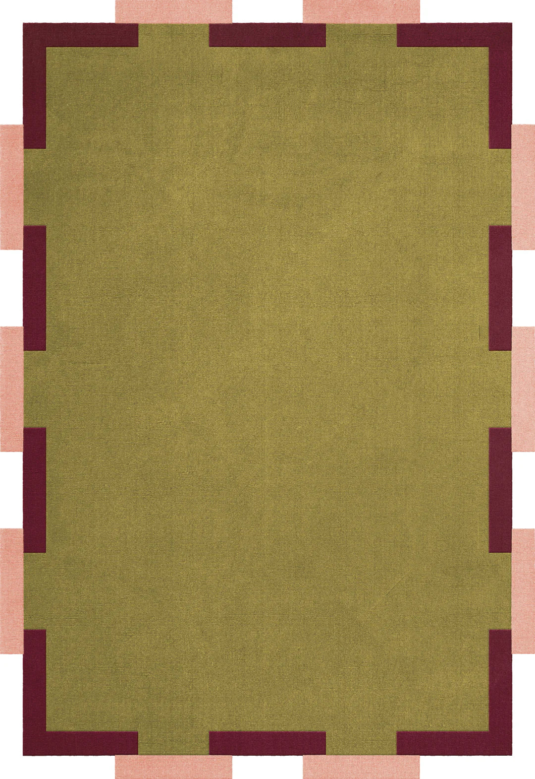 Vloerkleed Layered | Teklan Fregio Olive Blush
