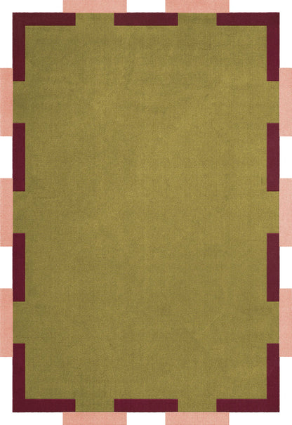 Vloerkleed Layered | Teklan Fregio Olive Blush