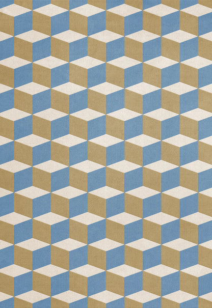 Vloerkleed Illusion Blue Sandstone – Stijlvol Design van Layered