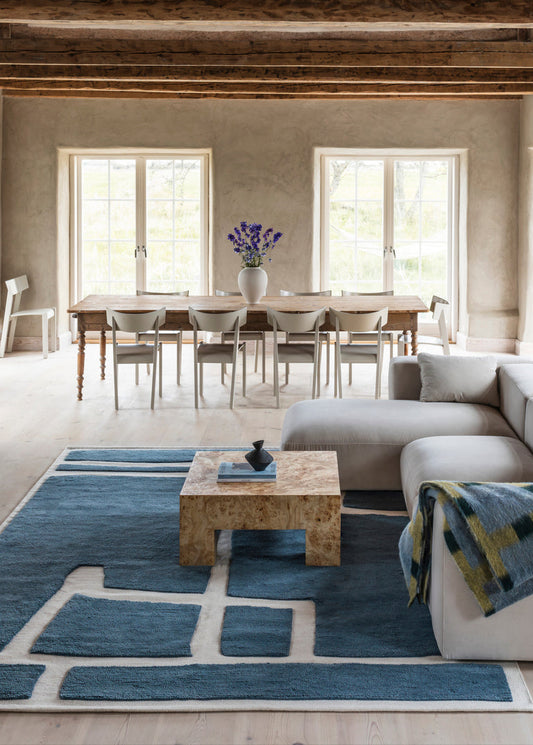 Vloerkleed Layered Gotland Klint Wool Rug Cornflower Blue