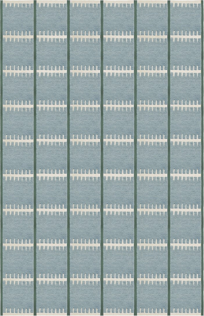 Vloerkleed Layered Lilly Wool Rug Blue