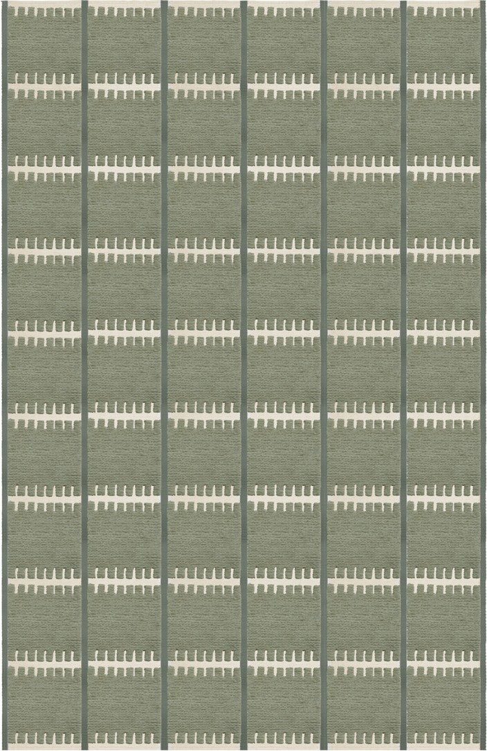 Vloerkleed Layered Lilly Wool Rug Green