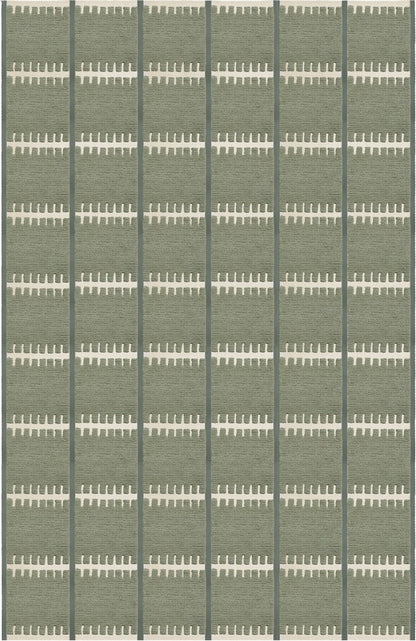 Vloerkleed Layered Lilly Wool Rug Green