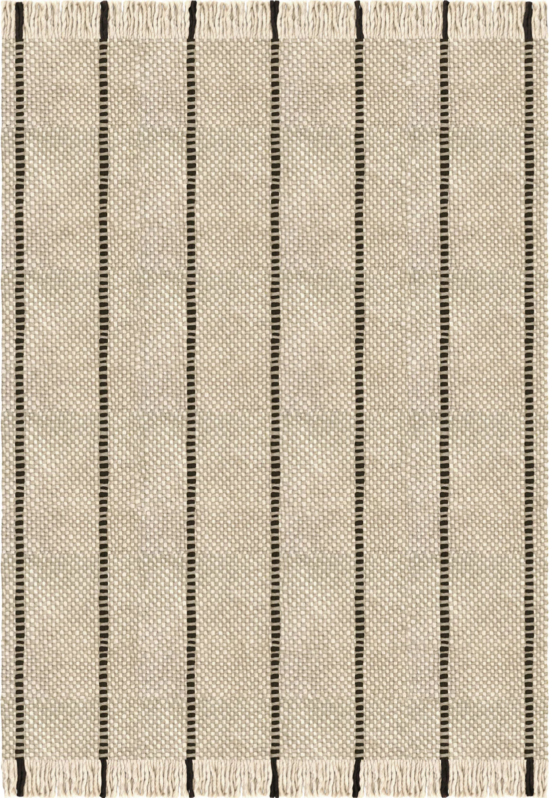 Vloerkleed Layered Massaproductions Cord Wool Rug Black And White