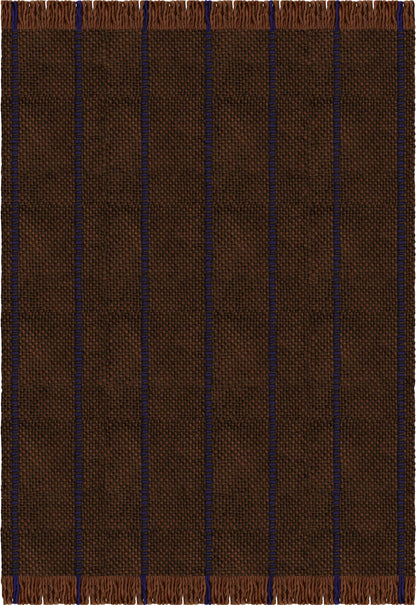 Vloerkleed Layered Massaproductions Cord Wool Rug Blue Brown