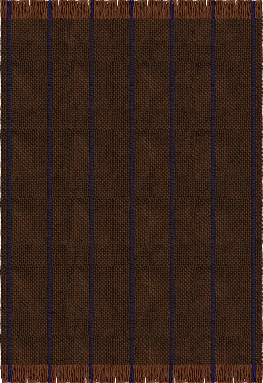 Vloerkleed Layered Massaproductions Cord Wool Rug Blue Brown
