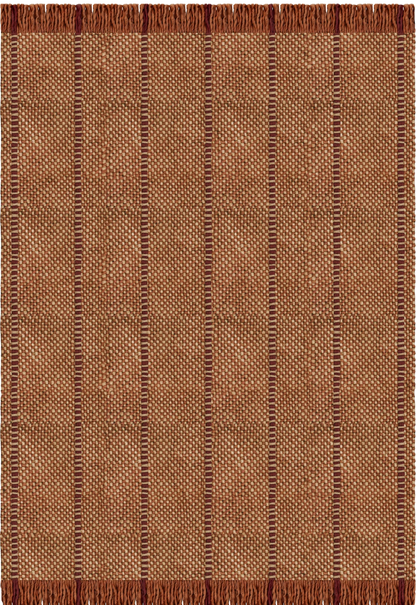 Vloerkleed Layered Massaproductions Cord Wool Rug Burgundy Rust