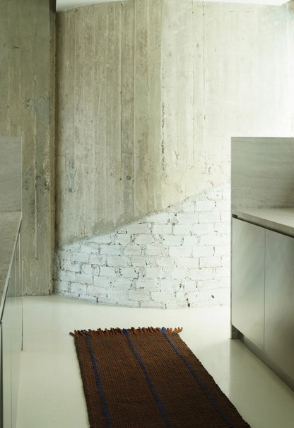 Vloerkleed Layered Massaproductions Cord Wool Rug Blue Brown