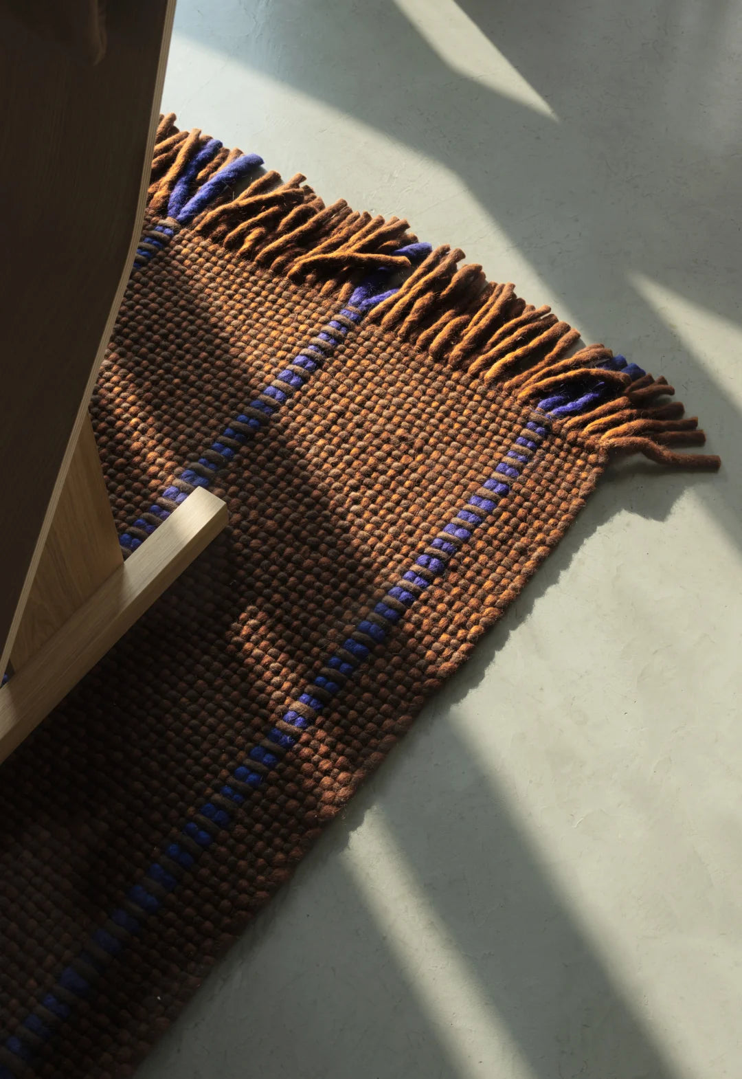 Vloerkleed Layered Massaproductions Cord Wool Rug Blue Brown