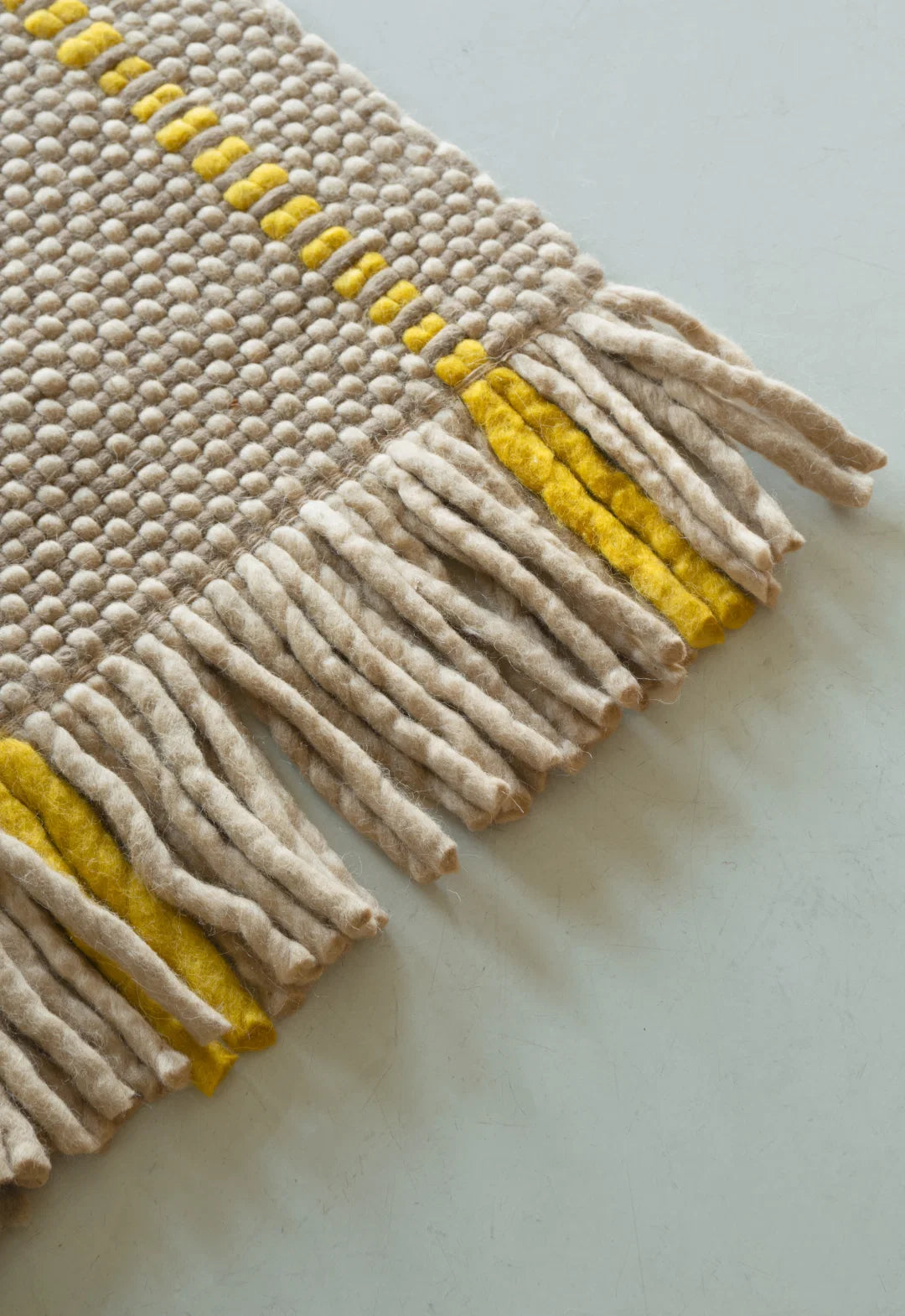 Vloerkleed Layered Massaproductions Cord Wool Rug Yellow Outmeal