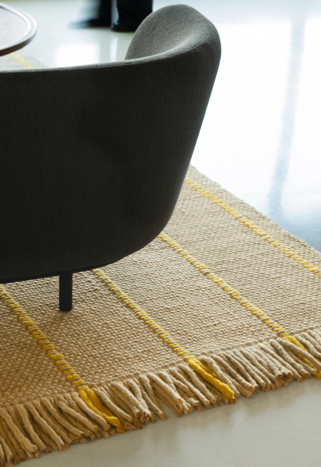 Vloerkleed Layered Massaproductions Cord Wool Rug Yellow Outmeal