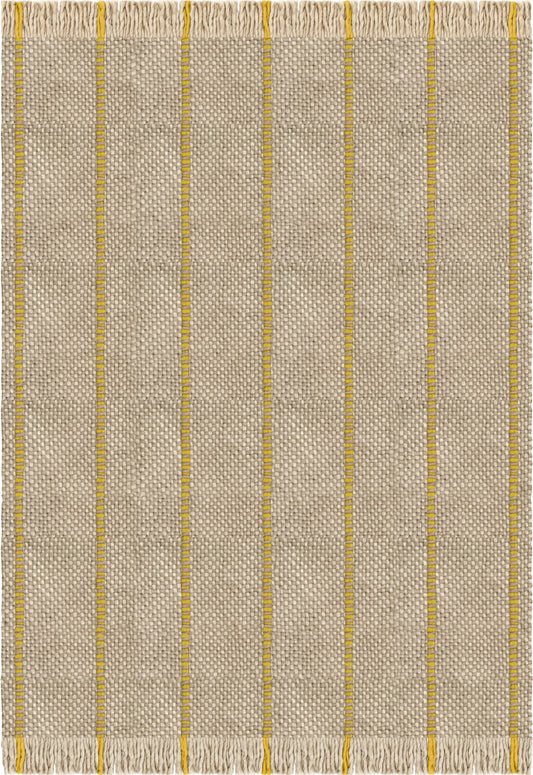 Vloerkleed Layered Massaproductions Cord Wool Rug Yellow Outmeal
