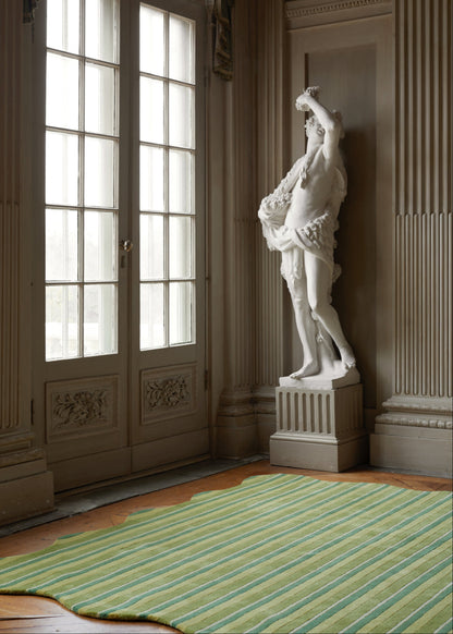 Vloerkleed Layered Scallop Wool Rug Lime Green