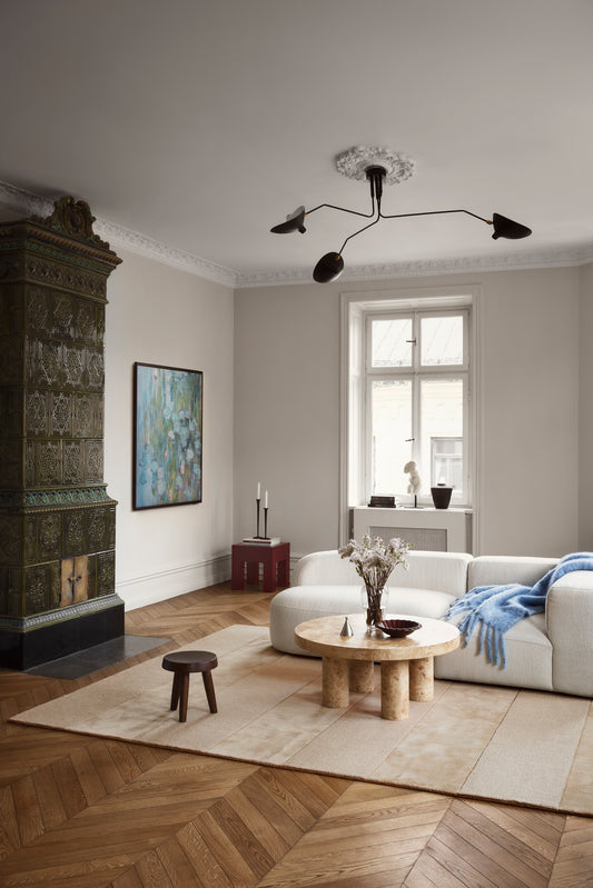Vloerkleed Layered Stripe Grande Wool Rug Almond