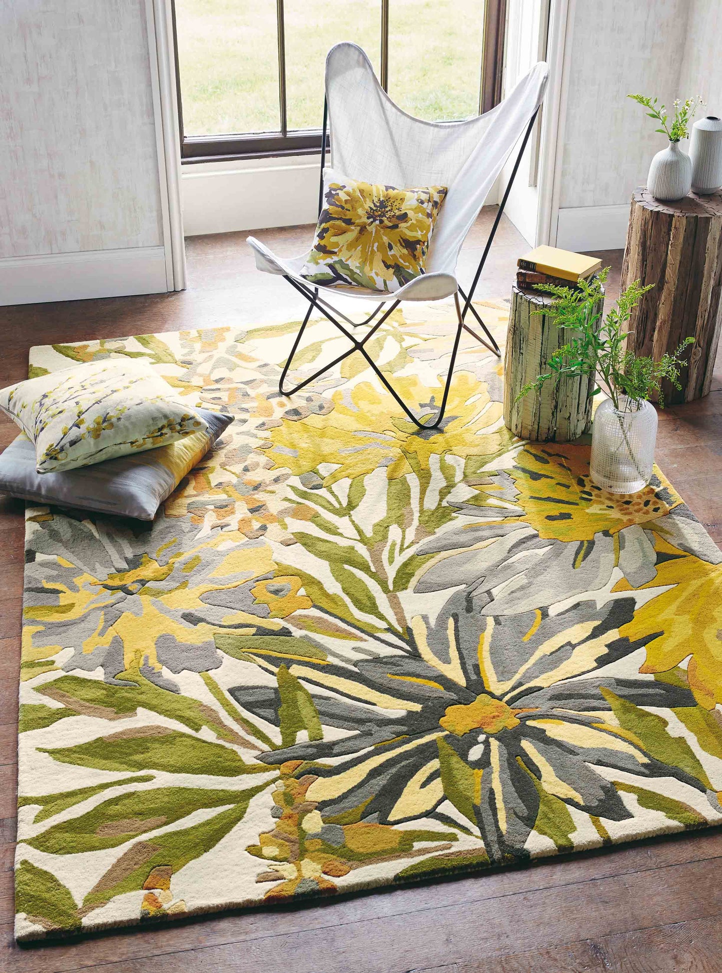 Laagpolig vloerkleed Harlequin Floreale Maize 44906 Vloerkledenwinkel