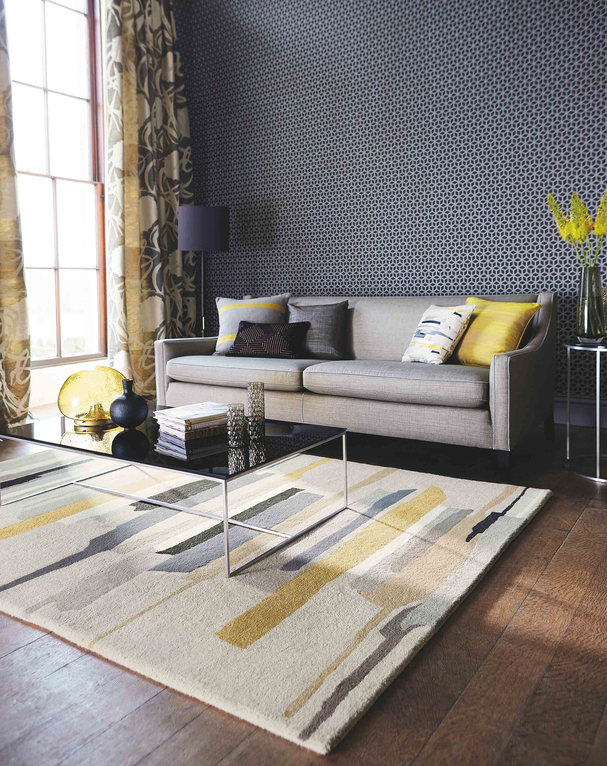 Laagpolig vloerkleed Harlequin Zeal Pewter 43004 Vloerkledenwinkel