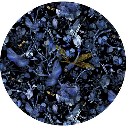 Laagpolig vloerkleed Moooi Carpets Biophilla Blue Black Rond