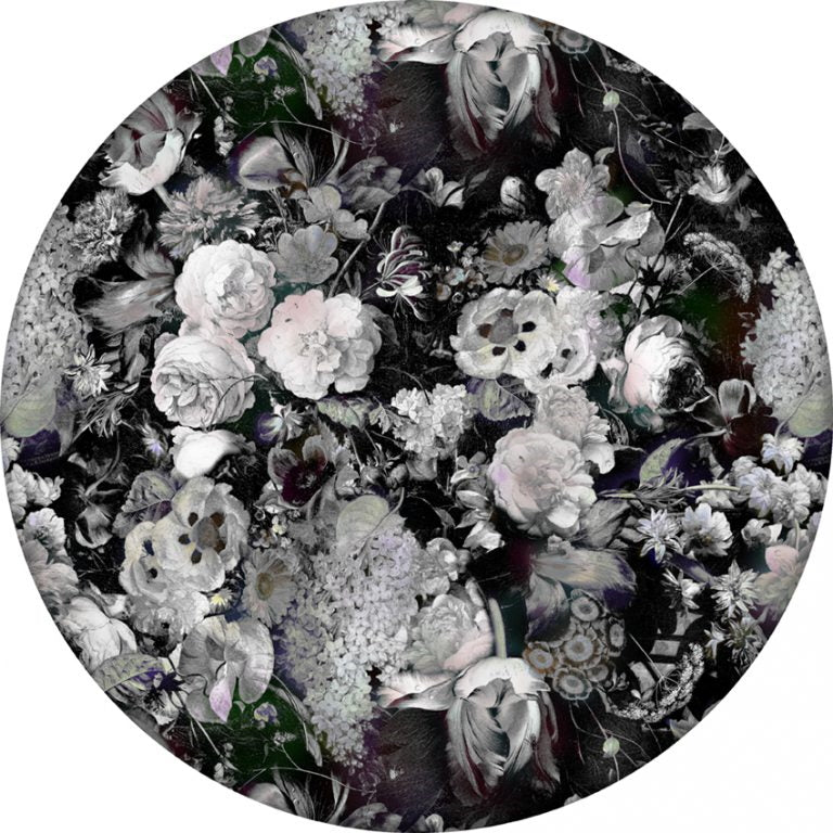 Laagpolig vloerkleed Moooi Carpets Eden Queen B&W Rond