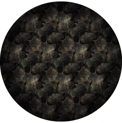 Laagpolig vloerkleed Moooi Carpets Ginko Leaf Black Rond