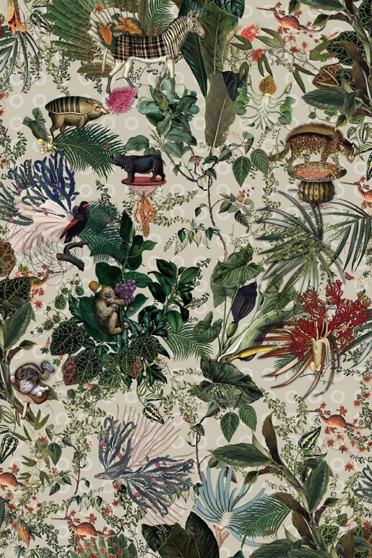 Laagpolig vloerkleed Moooi Carpets Menegerie of Extinct Animals Ivory Vloerkledenwinkel