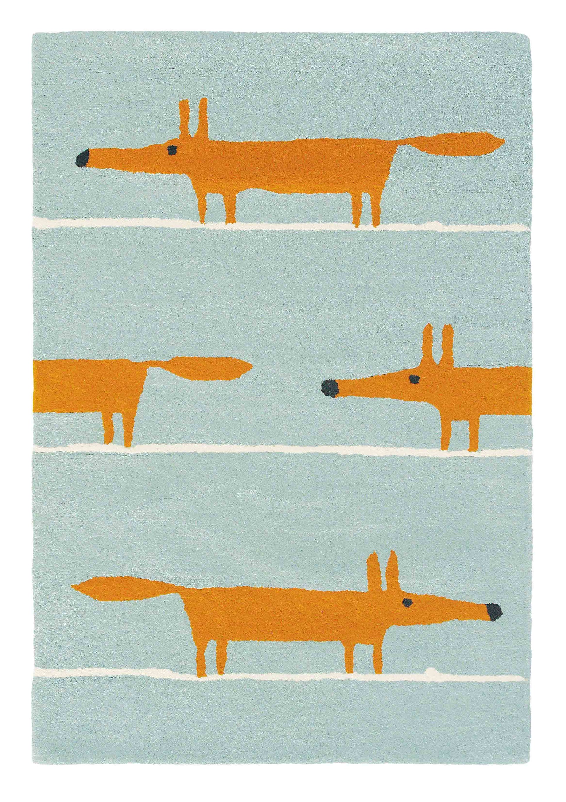 Laagpolig vloerkleed Scion Mr Fox Aqua 25308 Vloerkledenwinkel