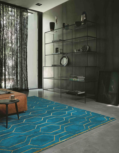 Laagpolig vloerkleed Wedgwood Arris Teal 37307 Vloerkledenwinkel