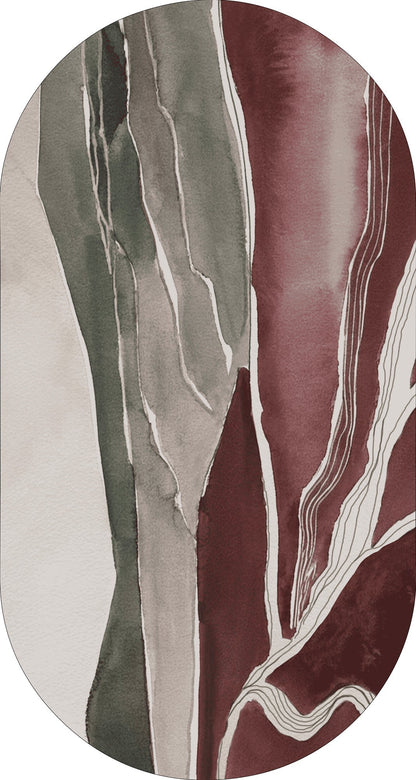 Vloerkleed MOMO rugs x NOŪRA studios - Horizon Bordeaux/Green capsule