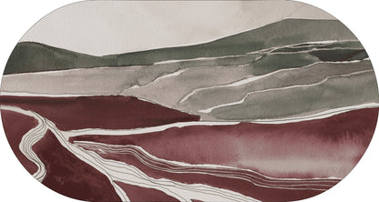 Vloerkleed MOMO rugs x NOŪRA studios - Horizon Bordeaux/Green capsule