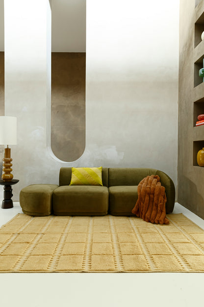 Vloerkleed Layered | Lilly Wool Rug Mustard