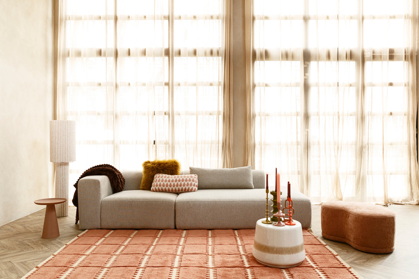 Vloerkleed Layered Lilly Wool Rug Rust