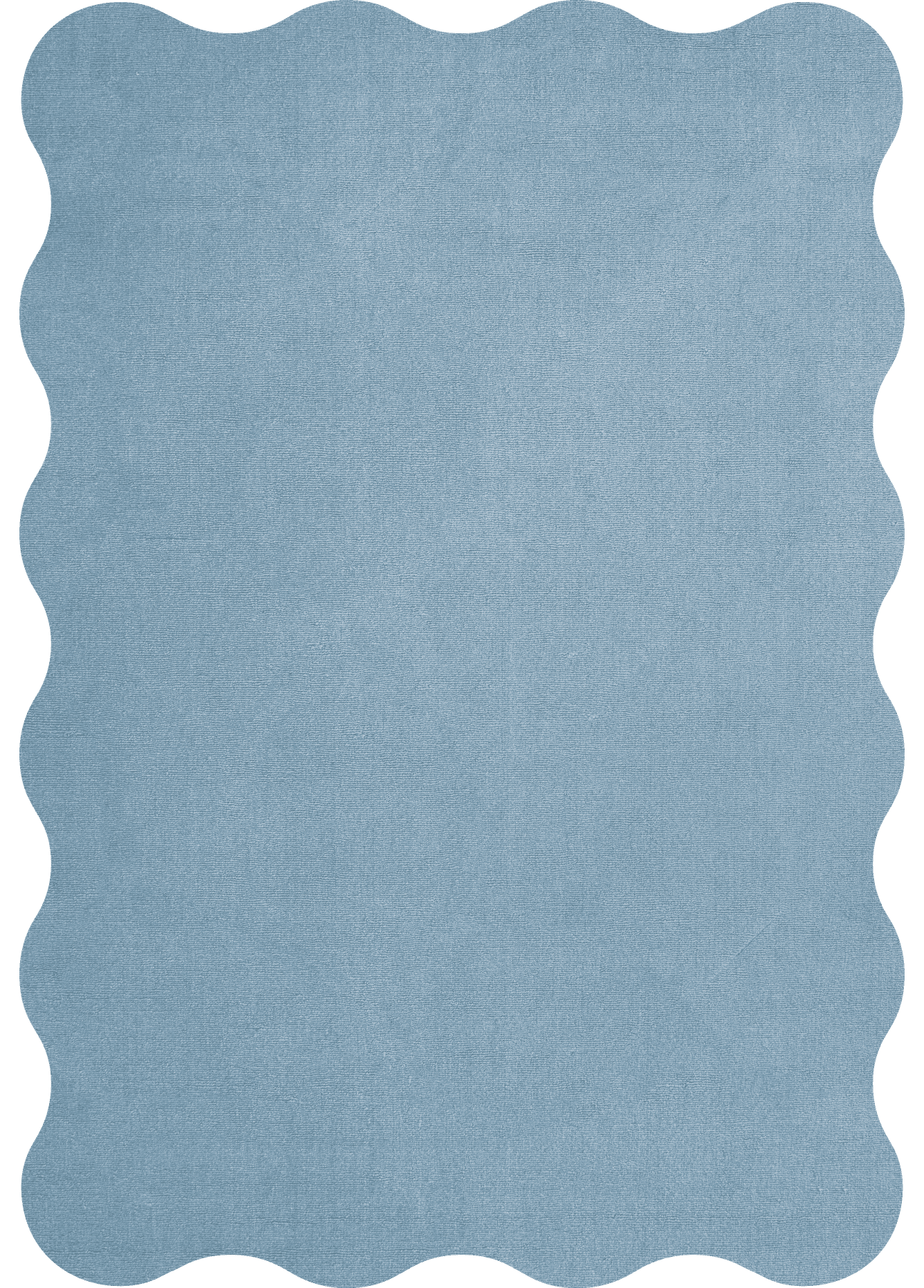 Vloerkleed Layered Scallop Wool Rug Soft Blue