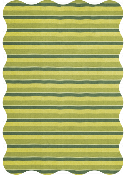 Vloerkleed Layered Scallop Wool Rug Lime Green