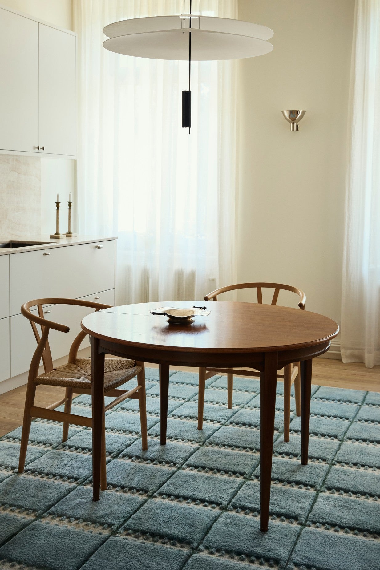 Vloerkleed Layered Lilly Wool Rug Blue