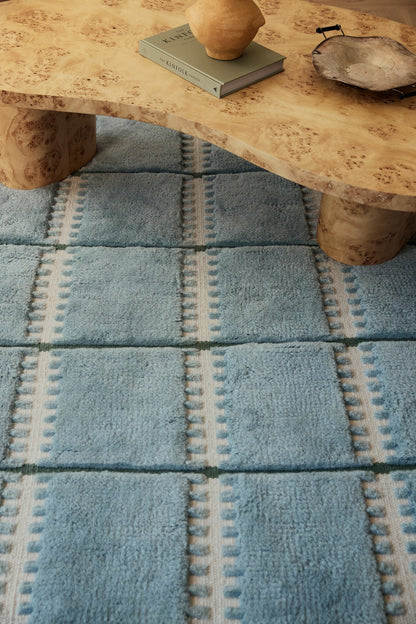 Vloerkleed Layered Lilly Wool Rug Blue