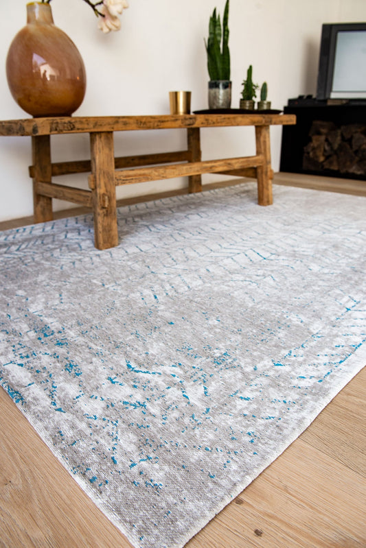 Louis de Poortere 8927 Mad Men Tribeca Blue Vloerkledenwinkel