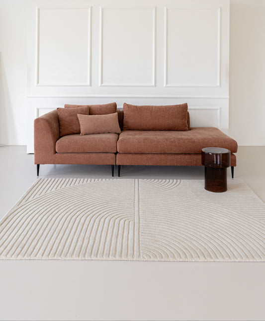 Vloerkleed MOMO Rugs Studio | Bending Lines beige