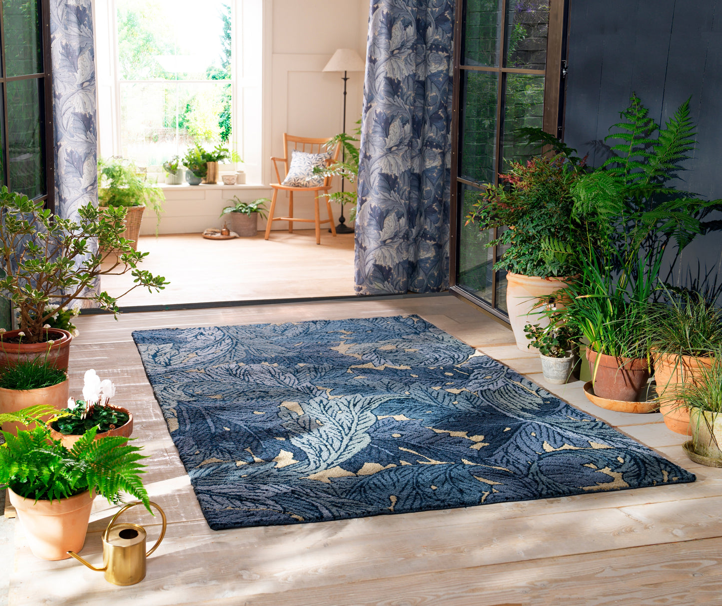 Buitenkleed Morris & Co Acanthus Indigo 427318