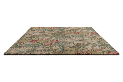 Vloerkleed Morris & Co Golden Lily Green Green Red 130107