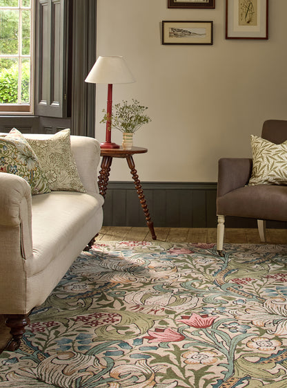 Vloerkleed Morris & Co Golden Lily Green Green Red 130107