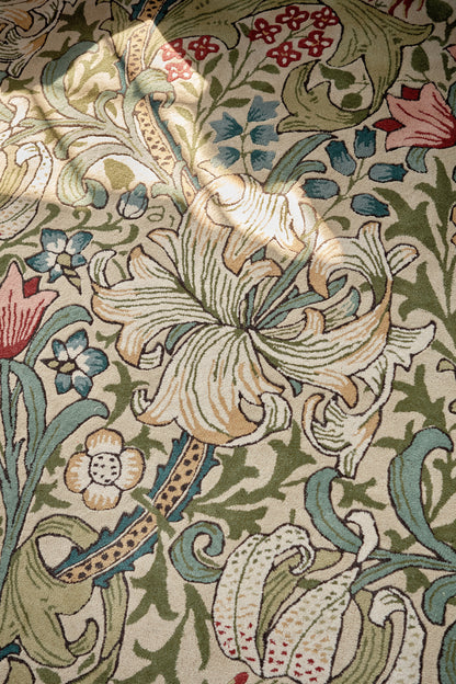 Vloerkleed Morris & Co Golden Lily Green Green Red 130107