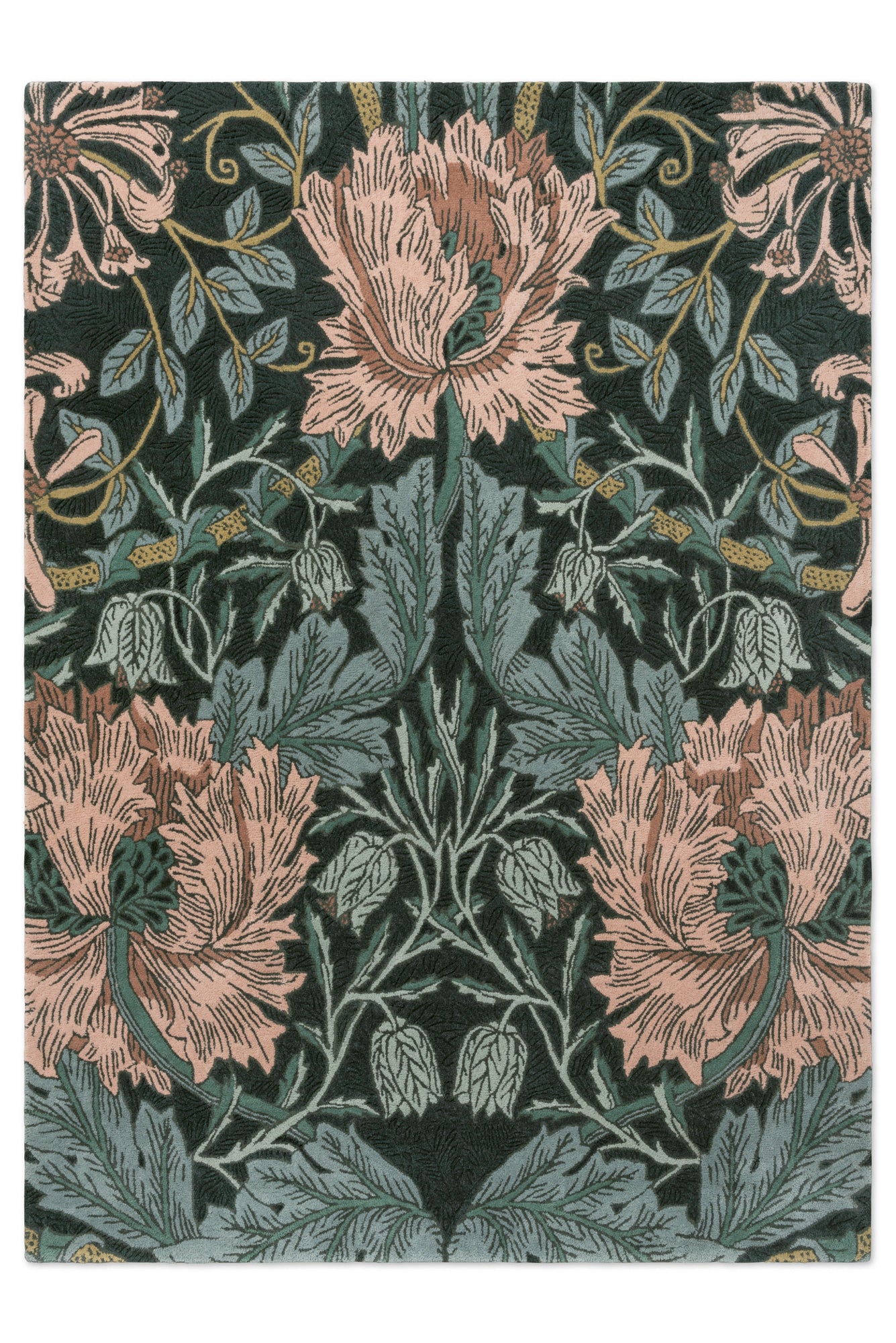 Vloerkleed Morris & co Honeysuckle Tulip Teal 130407