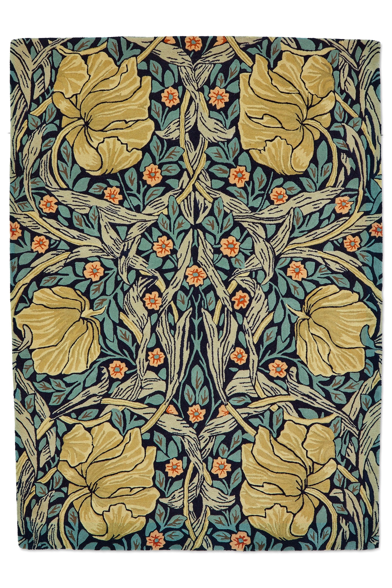 Laagpolig vloerkleed Morris & Co Pimpernel Indigo 028818