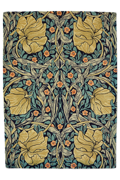Laagpolig vloerkleed Morris & Co Pimpernel Indigo 028818