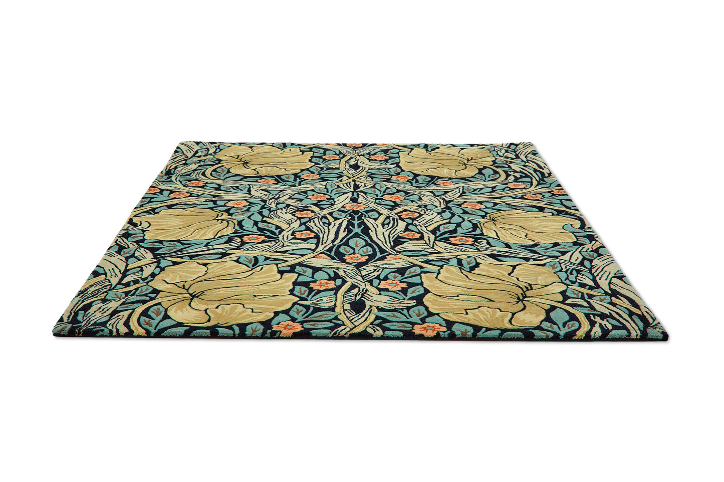 Laagpolig vloerkleed Morris & Co Pimpernel Indigo 028818